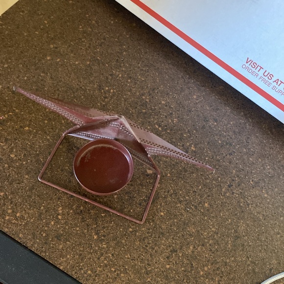 Metal Star Candle Holder Western Bronze Star with perforated holes illuminating - Picture 3 of 4